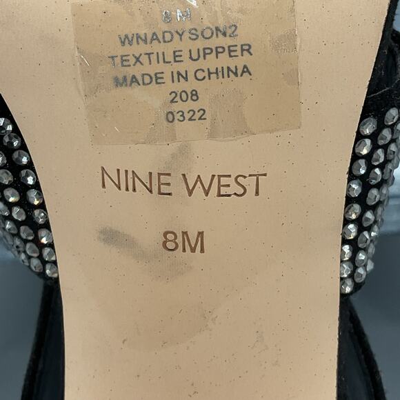 NEW Nine West Adyson2 Rhinestones Slip on Pumps Black Size 8M - Picture 6 of 10